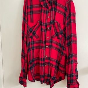 Red Plaid Lucky Brand Long Sleeve Shirt